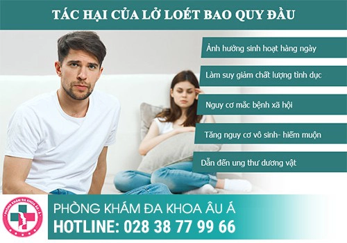 Viêm nhiễm, lở loét bao quy đầu có ảnh hưởng gì không?